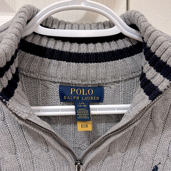 Polo Ralph Lauren| Cable-Knit Cotton Quarter-Zip Sweater - Picture 5 of 9